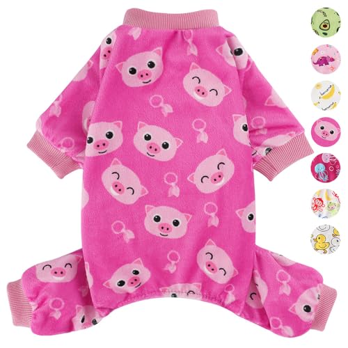 Small Size Dog Pajamas, Yorkie Chihuahua Pjs, Stretchable Banana Design Pet Apparel, Clothes for Teacup Sleepwear Dogs, Comfortable Puppy Jumpsuit(Pig, XS)