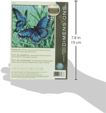 Dimensions 07183 Butterfly Duo Nature Needlepoint Kit, 5" W x 5" H