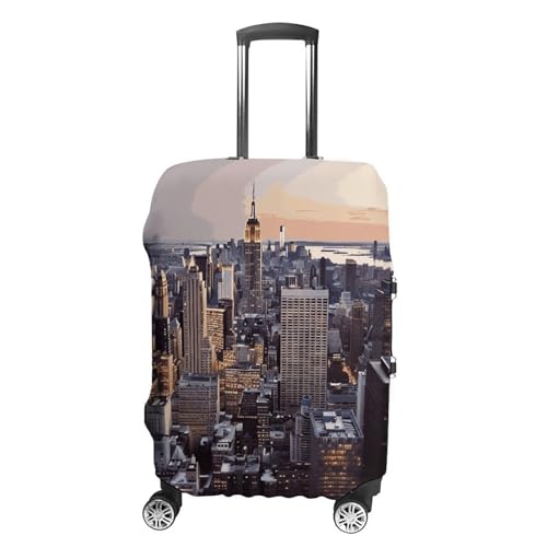 New York City Luggage Cover, Washable Elastic Suitcase Cover Protector Fit 18-32 Inch Luggage