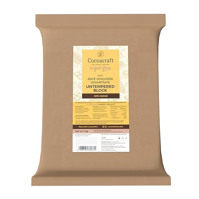 See full amazon price history chart for Cocoacraft 52% Mild Dark Chocolate Couverture Untempered Slab (2KG) Sugar Free Chocolate| 100% Natural |Handmade Artisinal Couverture Chocolate from Kerala| Used for baking and decoration (2 Kg) Cocoacraft 52% Mild Dark Chocolate Couverture Untempered Slab (2KG) Sugar Free Chocolate| 100% Natural |Handmade Artisinal Couverture Chocolate from Kerala| Used for baking and decoration (2 Kg) (B0CJC9T2TR) Amazon Price History, Amazon Price Tracker