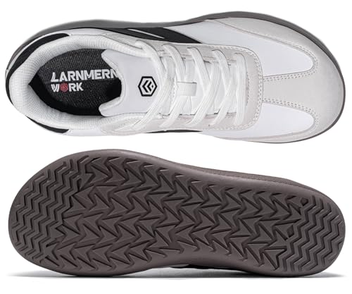 Image of LARNMERN Steel Toe Skate Shoes Men Safety Work Sneakers Wide Toe Box Barefoot Zero Drop Non Slip Shoe
