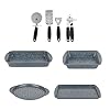 Russell Hobbs 8-Piece Bakeware & Utensil Set – Non-Stick Baking Tray, Roasting Tray, Square Baking Tin, Pizza Pan, Durable Carbon Steel, Potato Peeler, Can Opener, Pizza Cutter & Grater, Ovenware Set