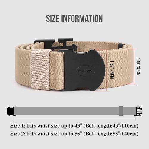 Image of WHIPPY Mens Elastic Stretch Belt Unisex Adventure Web Belt for Women Men with Non-Metal Buckle Adjustable Belts