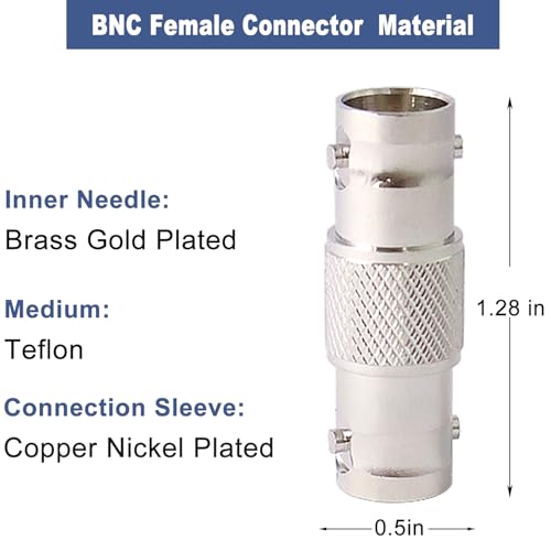 6-Pack Conectores BNC Hembra a Hembra 75 Ohm miniatura 2