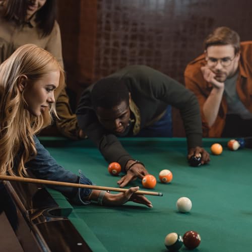 Billiard Pool Balls with Triangle Ball Rack, Cue Chalks, Table Spot Stickers & Tip Replacements - Pool Table Accessories