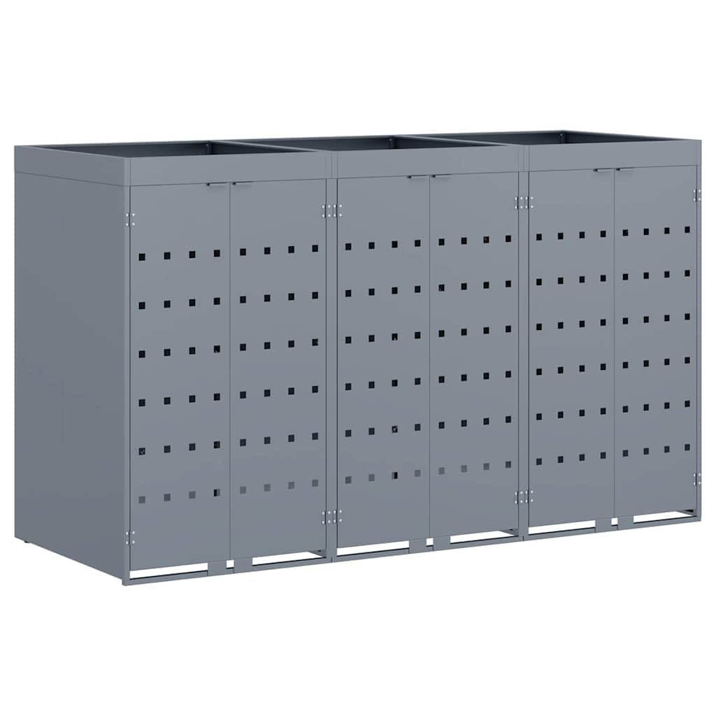 Almacenamiento de Cubos Wheelie para 3 Cubos Gris Claro,Casa y jardín,Productos del hogar,Accesorios para contenedores de residuos,Soportes para contenedores de residuos,72.2kg-3394749