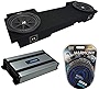 Compatible with 2002-2013 Cadillac Escalade EXT Underseat Kicker Bundle Comp C12 Dual 12 Sub Box Enclosure & Harmony HA-A800.1 Amp