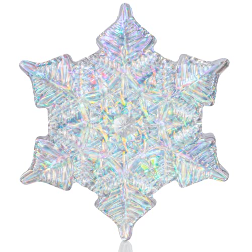 devembr Snowboard Stomp Pad 3D Clear Snowflake Snowboarding Stomp Pads PVC Material 5.11 x 4.53 Laser