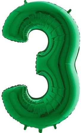 Giant Green Number '3' Balloon Decoration - Party Supplies