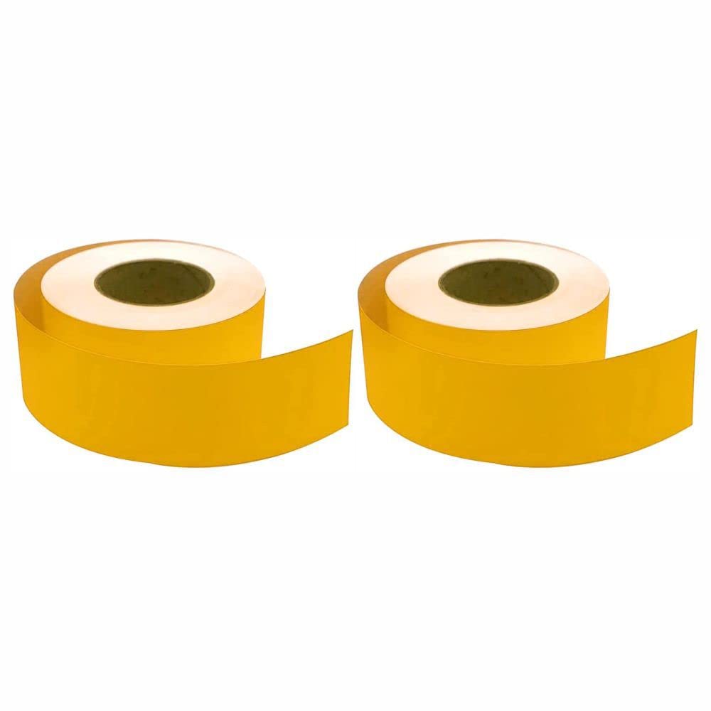 3 Ace Crafts (Pack of 2) Straight Edge Poster Paper Border Roll- (48mm x 50 Meters)- (Buttercup) School/Office, Classroom Decoration, Fade Resistant Paper, Black Board Border Display Rolls — image 1