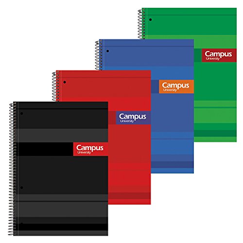 Campus University Top Line - bloco espiral tampa forrada, liso, A4