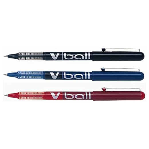 Pilot V-Ball Tintenroller mit Flüssigtinte 0.5 mm 3 Stück farblich sortiert
