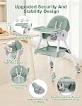 High Chairs for Babies And Toddlers, 4 in 1 Convertible Baby High Chair, Portable High Chair for Travel with Adjustable Height, Foldable HighChair With Wheels& Pu Cushion
