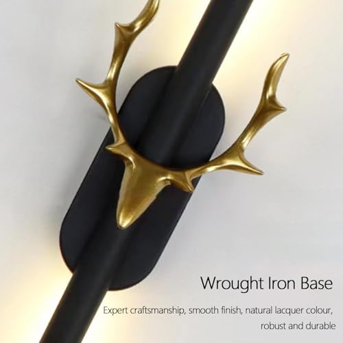 Aplique de pared LED regulable negro y oro de 60cm con mando para dormitorio 5