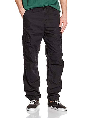 Carhartt Herren Jeans Regular Cargo Pant, Gr. 32, Schwarz (Black Rinsed)