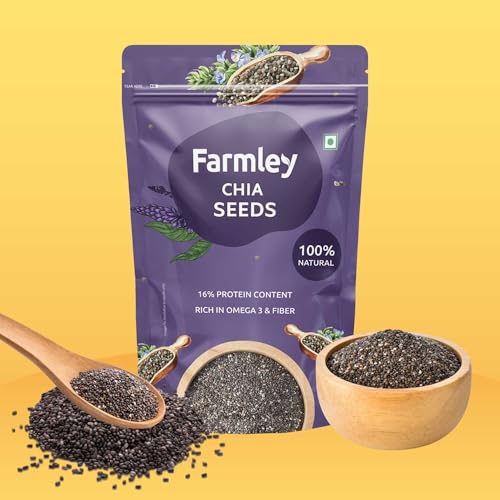 Image of Farmley Chia Seeds I 200g I Chia seeds for weight loss I Omega-3 seeds for eating, Rich in Protein and Fibre (Pack of 2)