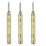  DOITOOL 3 piezas Punzón Central Automático con resorte de metal Punzones centrales punzón automático de impacto ajustable para metal o madera (amarillo,13 cm)