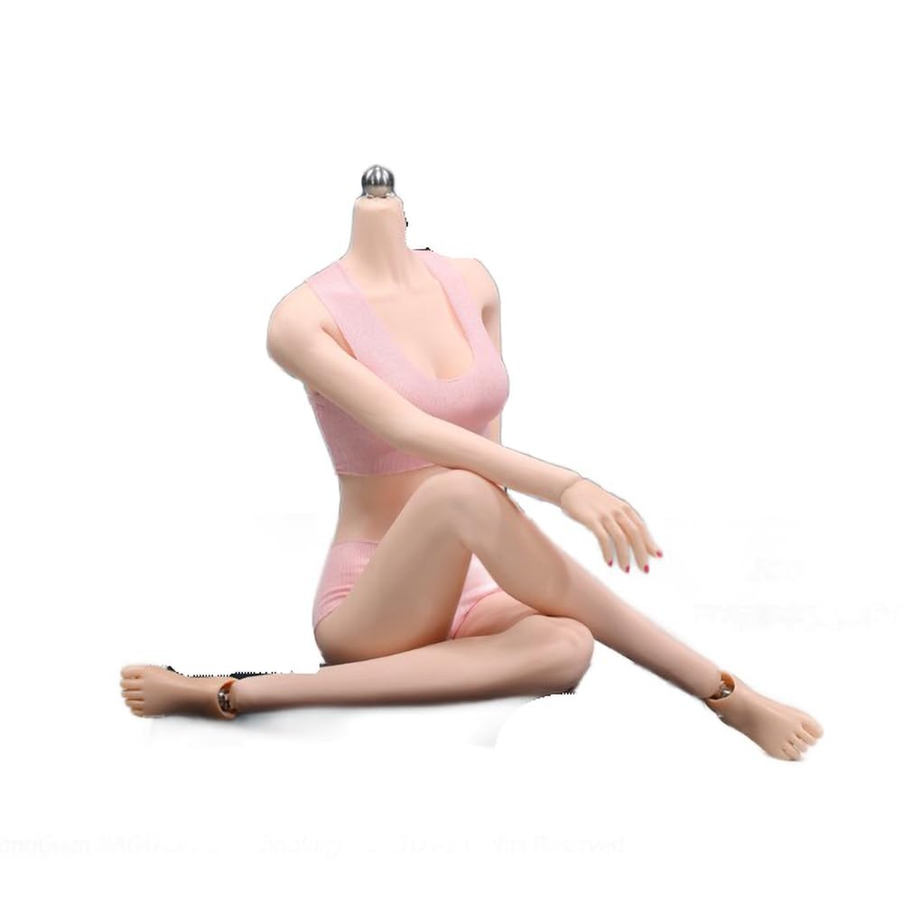 YSBRING JIAOUDOLL 1/6 Scale Super Flexible Female Seamless Body Middle Chest for 12 inch Woman Action Figure Pink Skin JOQ-10C-PM