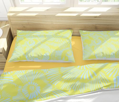 Housse de couette fleurs bleues microfibre contre les plis - 4