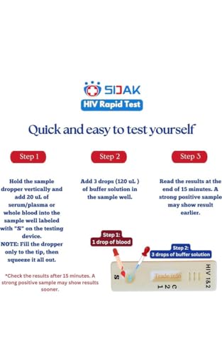 Image of 3rd Generation HIV-1 & HIV-2 Rapid Self Test Kit, Home Testing, 2 HIV Tests