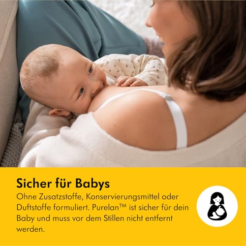 Medela Purelan Lanolin Brustwarzensalbe 7 g – Schnelle Linderung bei beanspruchten Brustwarzen und trockener Haut