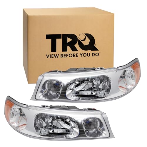 Image of TRQ 2 Piece Headlight Assembly Set Driver & Passenger Side Compatible with 1998-2002 Lincoln Town Car FO2502158 FO2503158