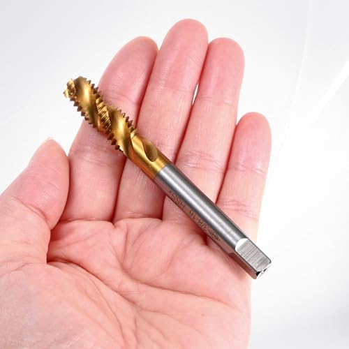 M METERXITY 2-Pack 3/8-16 UNC Spiral Flute Thread Tap, HSS Titanium Coated Right Hand Threading Tap Screw for Drilling/Milling Machines/CNC Machine Tools, Tapping Tool by M METERXITY - Image 4