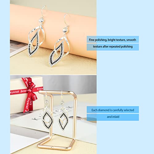 Dangle-Earrings-for-Women-925-Sterling-Silver-Handmade-Linear-Swirl-Wire-Bohemian-Boho-14K-Gold-Diamonds-Earrings-Hypoallergenic-Earrings-Fashion-Jewelry-Gifts-for-women-Silver