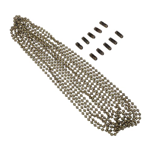 Ipetboom Cadena Decorativa para Ventilador de Techo 3 Metros con Cuentas Metálicas Tirador de Cadena y 10 Clips de Sujeción Extensión Resistente para Lámparas y Ventiladores Uso