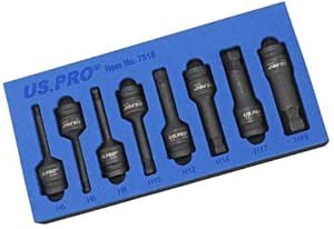 8 Pièces 1/2 "Impact Hex Allen Bit Socket, Jeu De Douilles 5-19mm 1378 H5 à H19