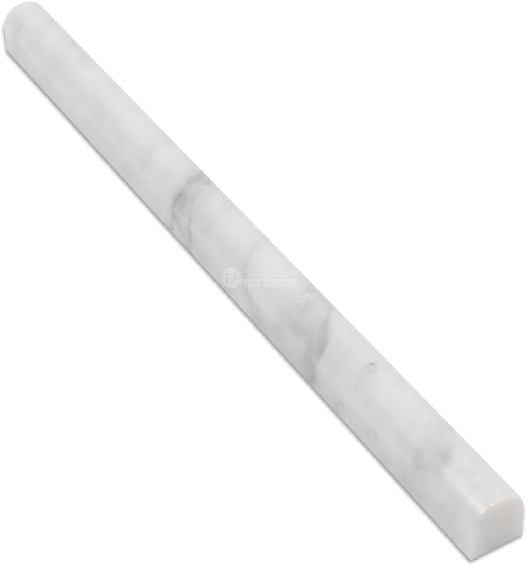 CarraraイタリアホワイトBianco Carrara )大理石3 / 4 x 12 Bullnoseライナー 3/4" x 1