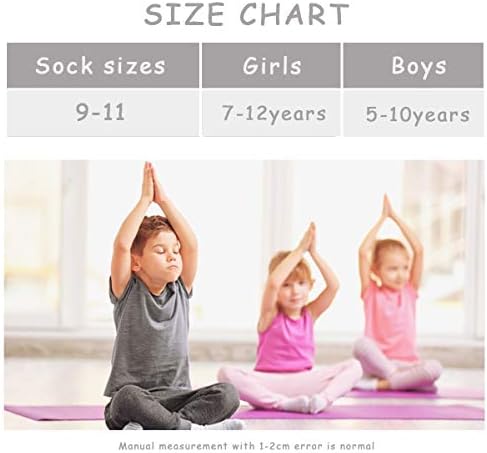 Yoga Socks for Women & Kids Non-Slip Anti-Skid Soles, Ideal for Pilates, Pure Barre, Ballet, Dance, Barefoot Workout, Gym, Martial Arts, Trampolining (2 Pack)