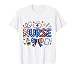 American Nurse 4th of July Nurse Stethoscope Nursing Womens T-Shirt