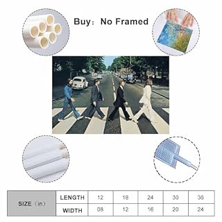 BBAUER Poster d’art Beatles sur toile – Impression d’art moderne pour chambre à coucher – 20 x 30 cm - Les Beatles, Paul McCartney, John Lennon, RIngo Starr, George Harrison BBAUER Poster d'art Beatles sur toile - Impression d'art moderne pour chambre à coucher - 20 x 30 cm – Image 2