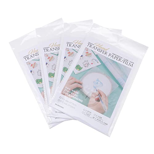 BEBEMOKO Water Soluble Embroidery Paper 16pcs Transfer Film Stabilizer for DIY Projects Cold Water Soluble Film Embroidery Backing