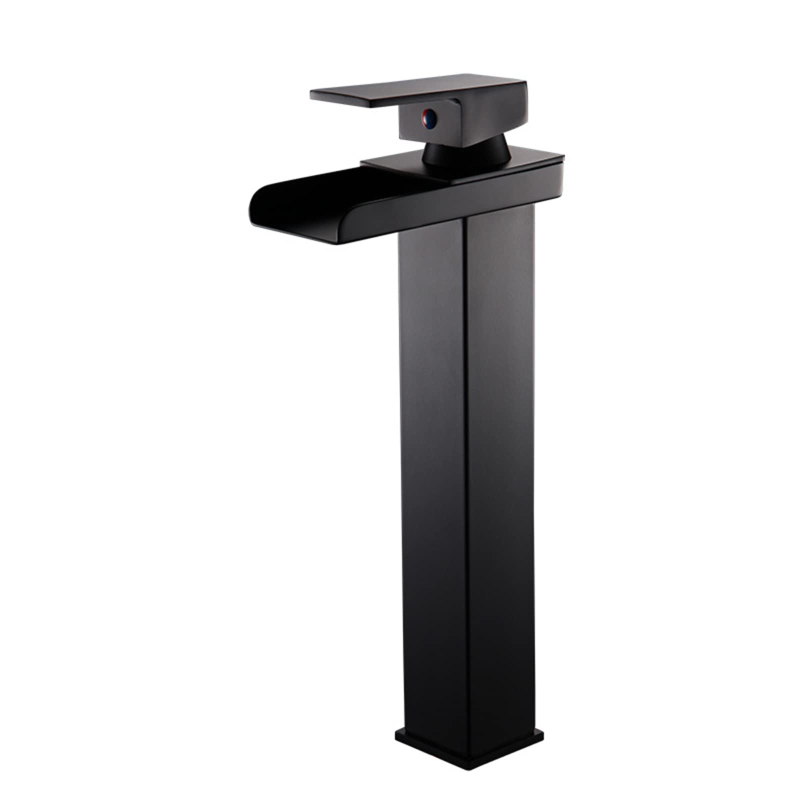 Grifo de lavabo alto con ahorro de agua ecológico y flujo de cascada negro LWX