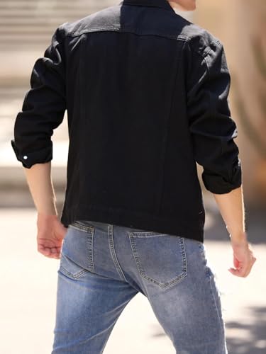Dvbfufv Men Street Fashion Slim Denim Jacket Men Simple Casual Solid Jacket Coat2