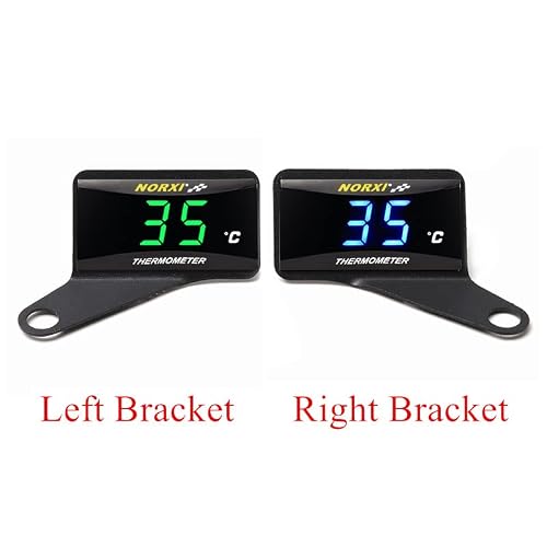 Motorcycle Meter Stand Mirror Hole(M10 Bolt) Water Thermometer Bracket Digital Meter Mounting Bracket (Black, Left Bracket)