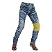 Produktbild oFzimTo Motorradhose Herren, Motorrad Jeans Herren mit Protektoren, Sportliche Motorrad Hosen, Motorrad Hose mit Oberschenkeltaschen (Blau,3XL)