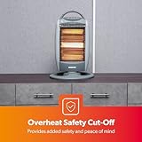 GEEPAS Halogen Heater 1200W | Instant Heating Energy Efficient Heater with 3 Heat Settings 400/800/1200W | Oscillation Function & Low Running Cost | 3 Bar Compact Radiator Home Office, Grey - Image 8