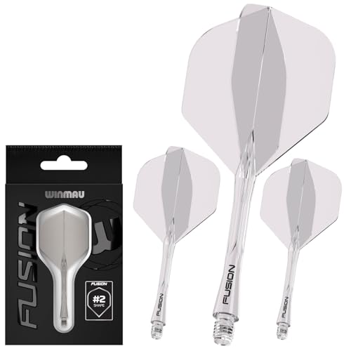 Image of Winmau Fusion No.2 Integrated Flight & Shaft System - Lightweight Replacement Set for Steel & Soft Tip Darts - 90-Degree Wing Design Sizes