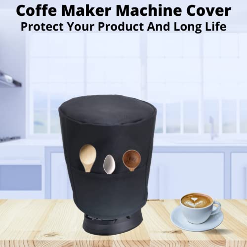 Image of Coffee Maker Machine Cover Dust Proof, Water Proof, Washable Cover Compatible With Pockets. Protect Your Machine from Dust Water and Scratches - Black