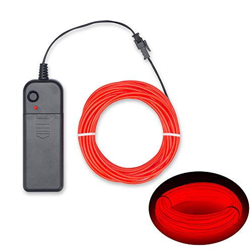 ZITRADES EL Wire Portable with Battery Pack-15ft-Red