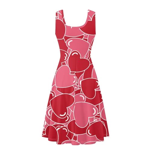 Image of Women's Casual Loose Sundress Midi Sleeveless Crewneck Dress Summer Beach Tank Dress with Pockets