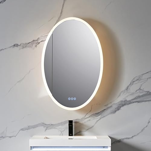 24x36 LED Lighted Bathroom Medicine Mirror Cabinet | Right Hinge Recessed or Surface Lighted Medicine Cabinet with Mirror | Anti-Fog, Dimmable, 3 Color Makeup Mirror | Wall Mounted Storage Cabinet