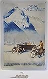  Blechschild 20x30cm gewölbt incl. 4 Magneten Reklame ADAC Motorwelt 1925 Deko Geschenk Schild