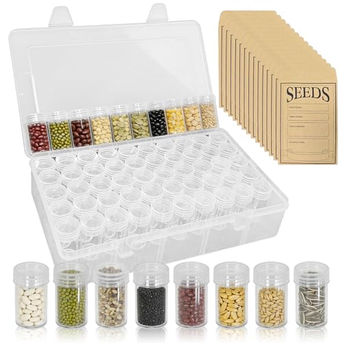 Boîte rangement graines potager robuste avec flacons et sachets kraft