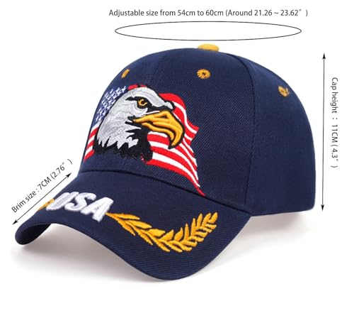 Image of Patriotic-USA-Eagle-Baseball-Caps-Woman-Man-Sun-Hat for 4th-July