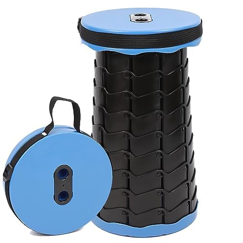 STRAUSS Collapsible Folding Chair | Retractable and Portable Plastic Stool | Ideal for Outdoor Fishing, Camping, Hiking, Travel | Adjustable Telescopic Camping Stool for Adults, (Black)- Upto 45cm (B0D7CX8V5Y) Amazon Price History, Amazon Price Tracker