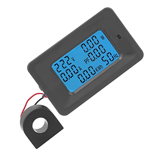 Image of Hilitand 6 in 1 Digital LCD Meter, Voltage 110-250V Current 100A Power Monitor Panel with Mutual Inductor Energy 5 Digits- 0.01-99999KWH